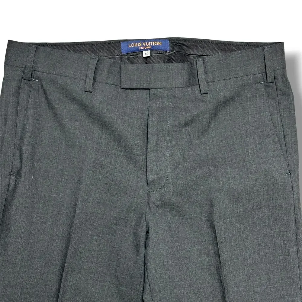 Louis Vuitton Uniforms Gray Wool Dress Pants Trousers Flat Front Sz 50 US 36x29
